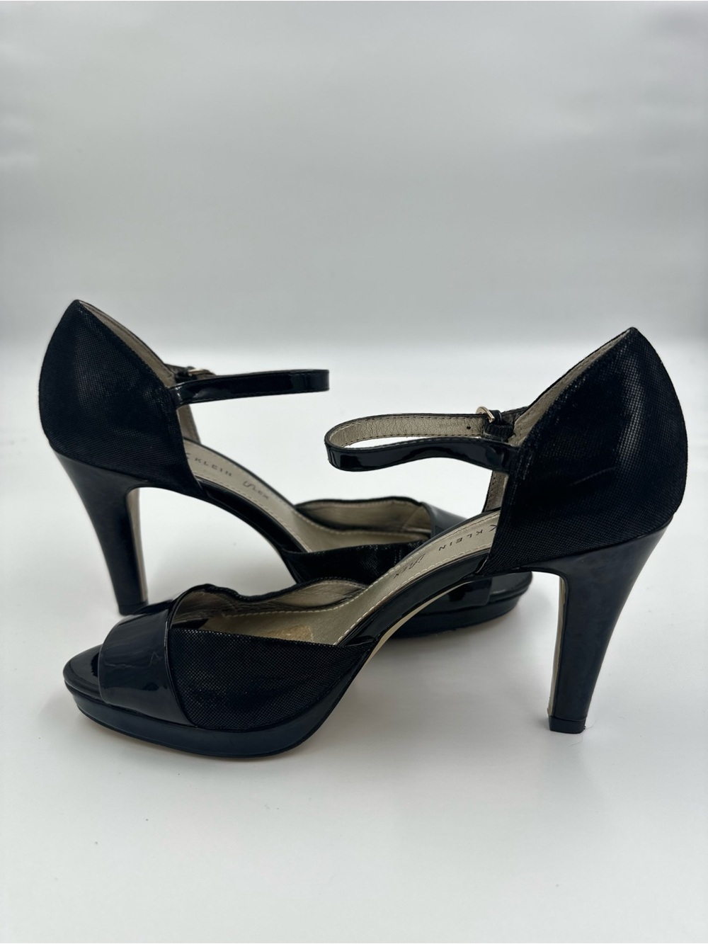 Anne Klein Black Women's Ankle-Strap High Heel Sandals Size 7 1/2